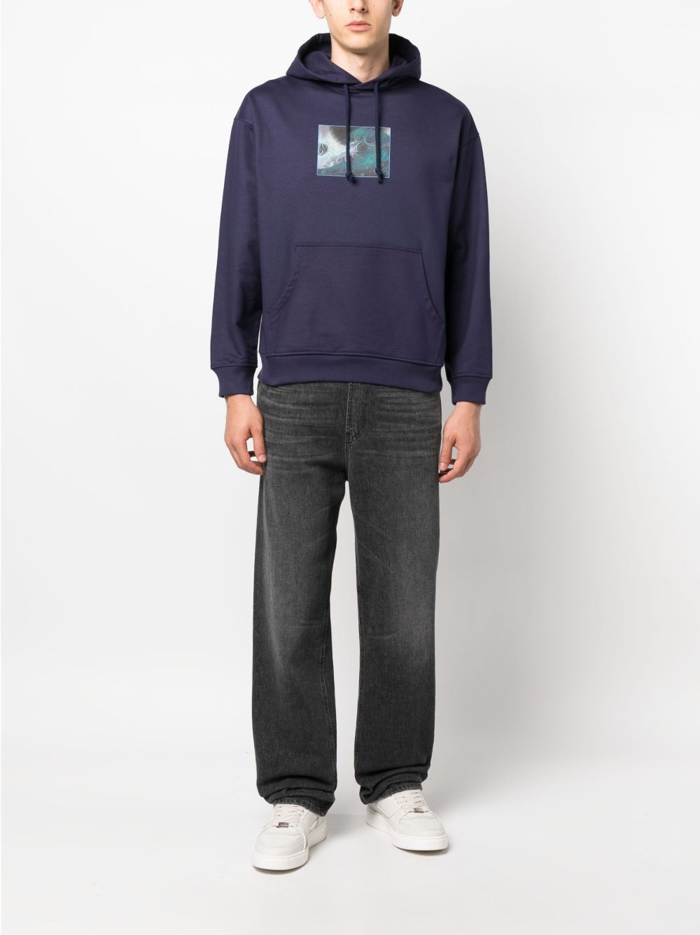 graphic-print cotton hoodie - 2