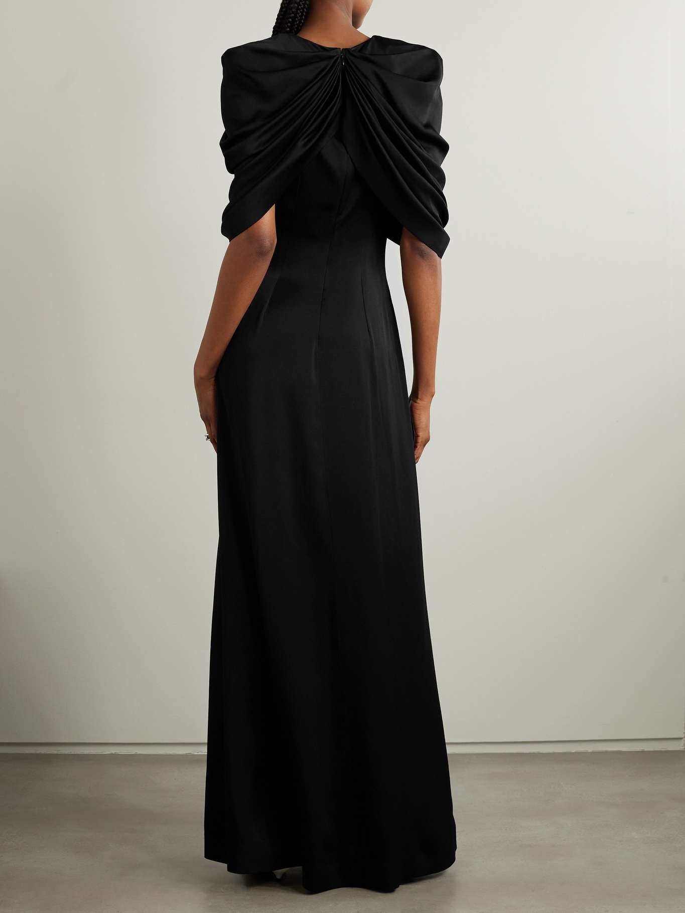 Draped satin maxi dress - 3