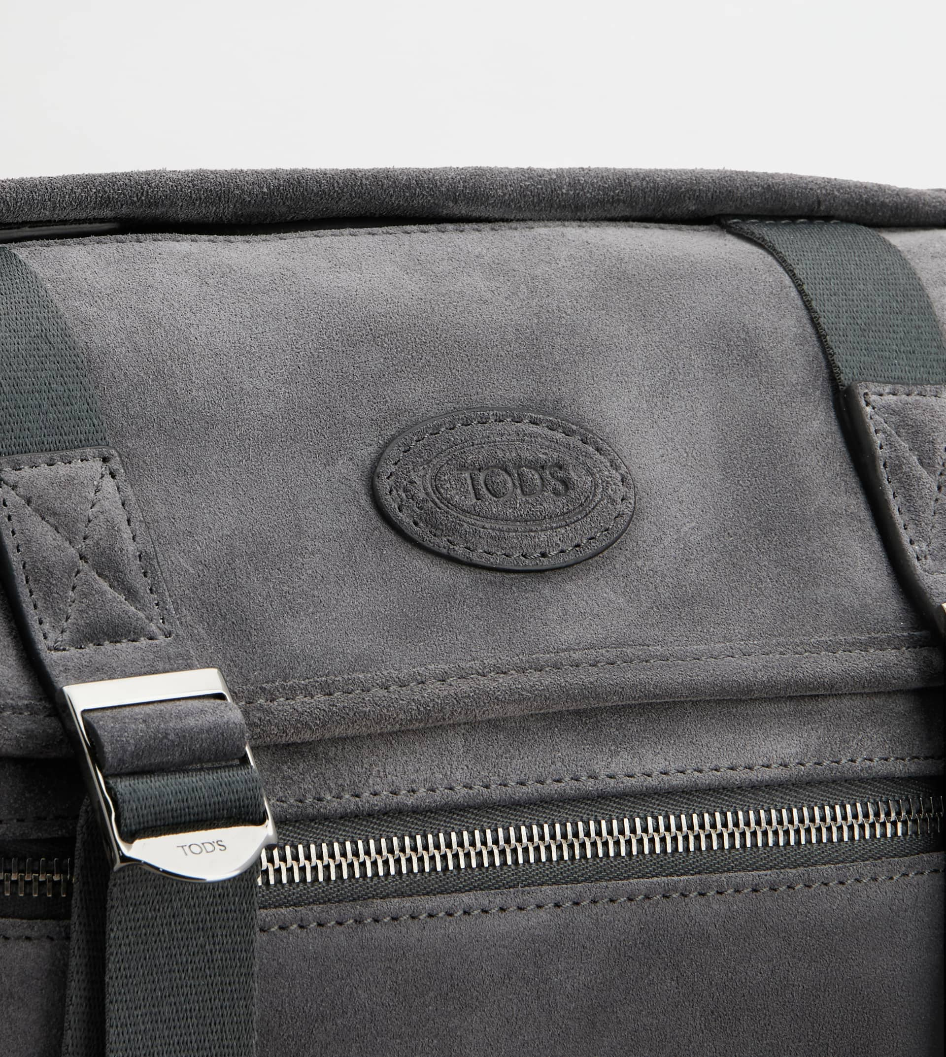 CROSSBODY BAG IN SUEDE SMALL - GREY - 5