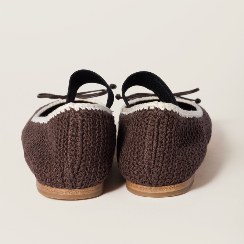 Miu Miu Crochet knit ballerinas outlook