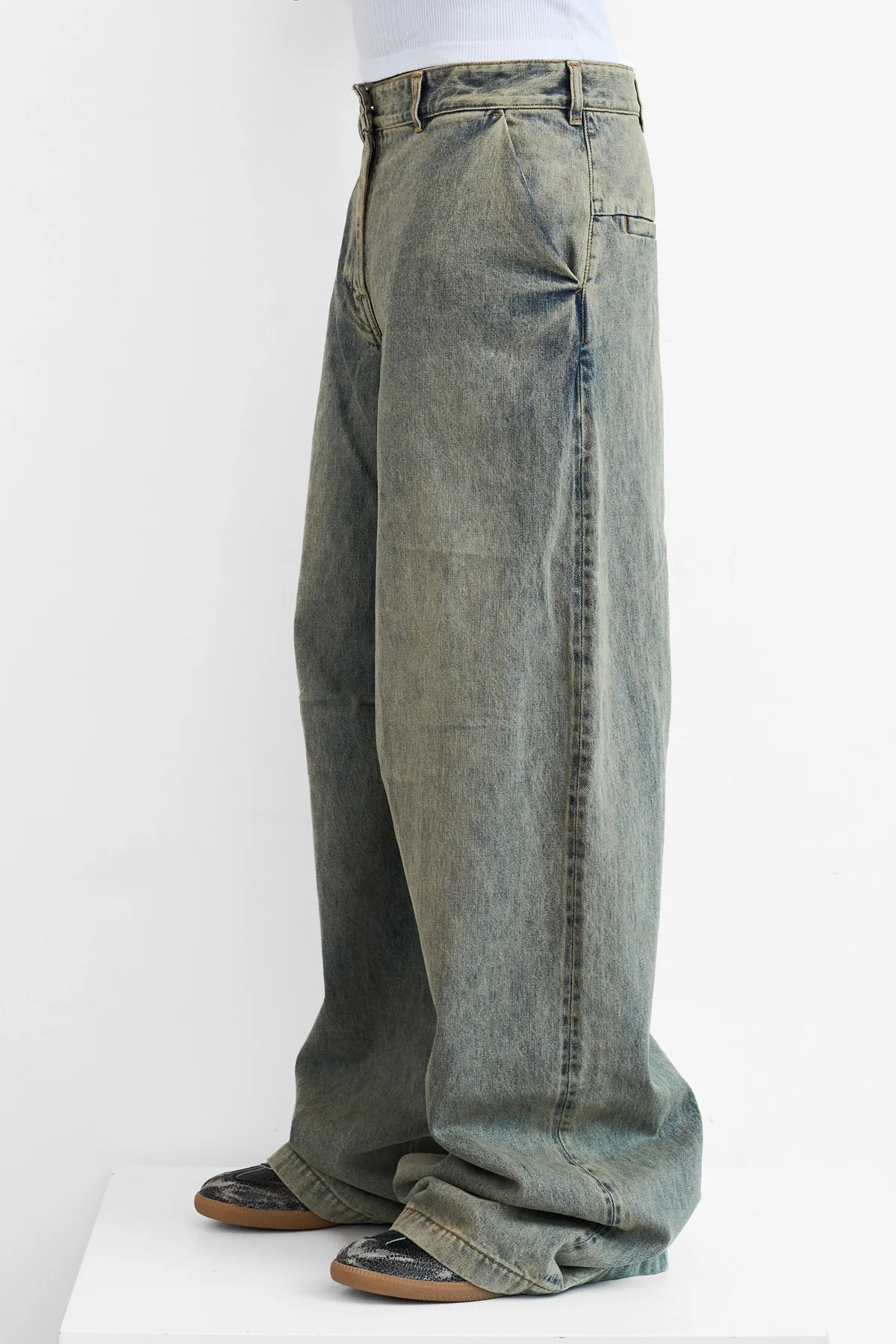 Entire Studios Washed Denim Jeans Surface Wave - 5