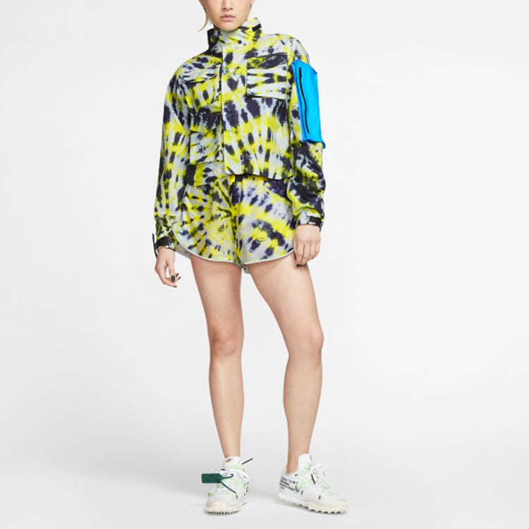 (WMNS) Nike Lab Tie Dye Jacket 'Volt Blue' CK4808-702 - 3
