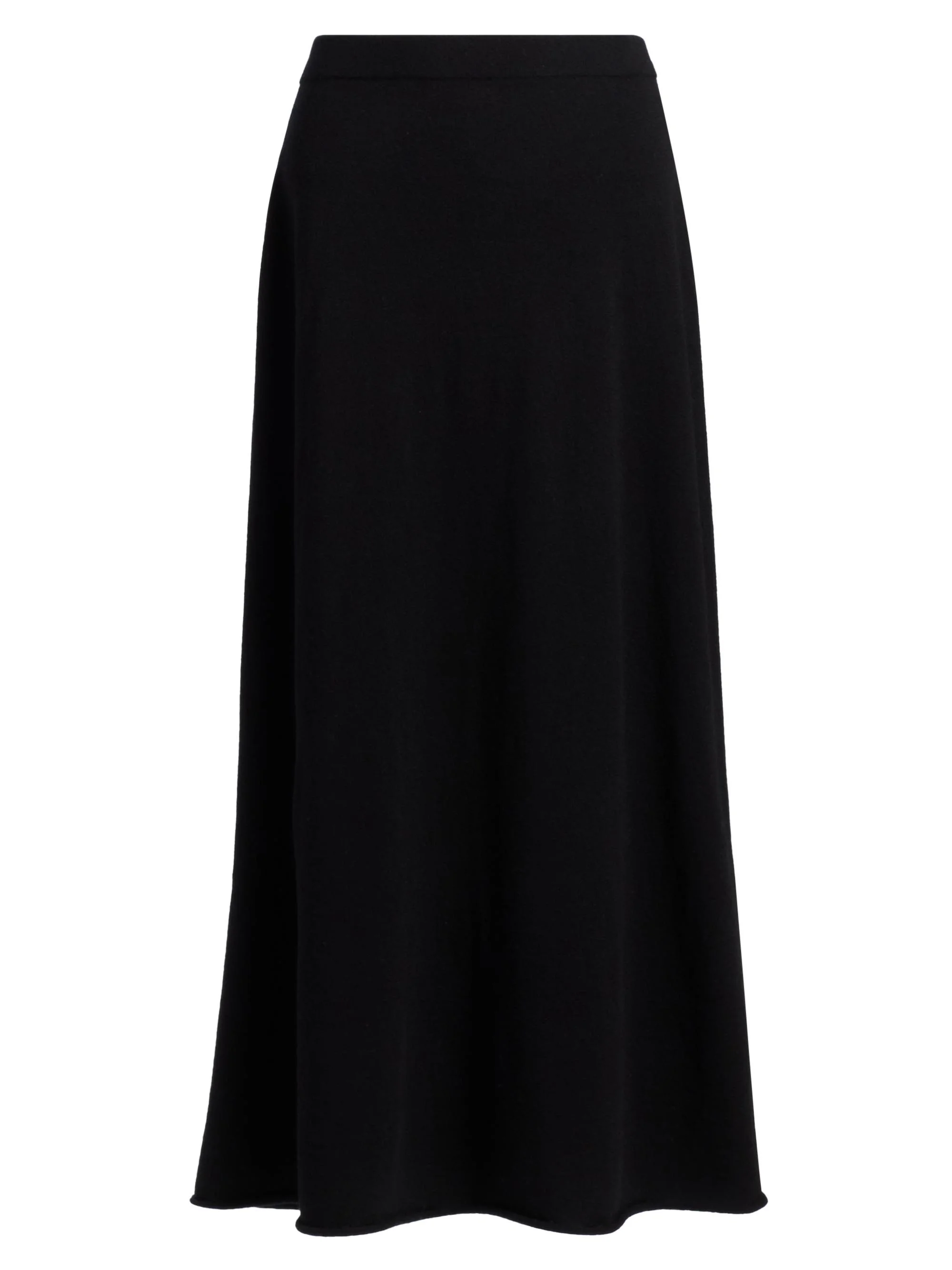 Women's Jersey-Knit Cashmere Maxi Skirt - Black - 1