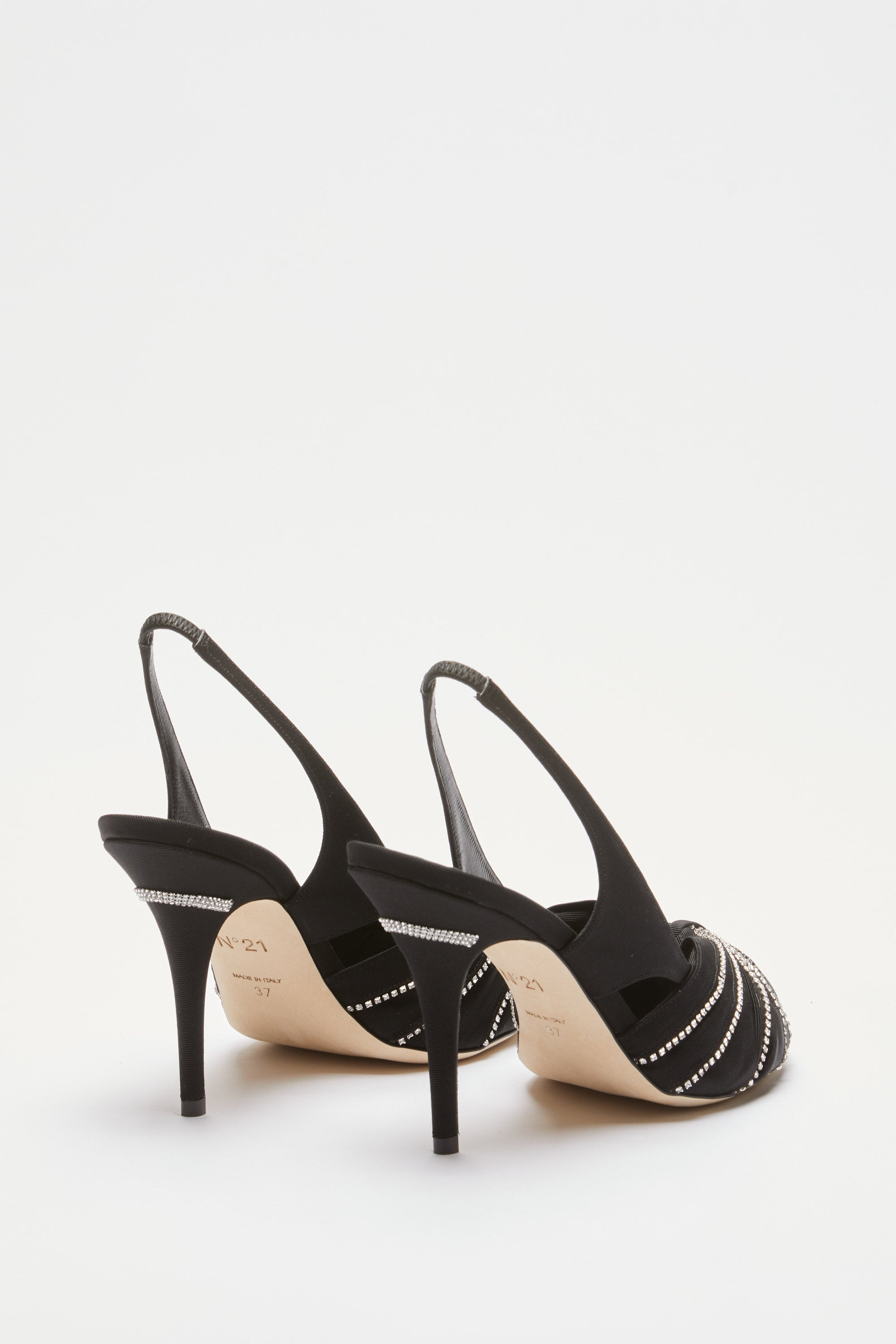 SATIN SANDALS WITH CRYSTALS - 2