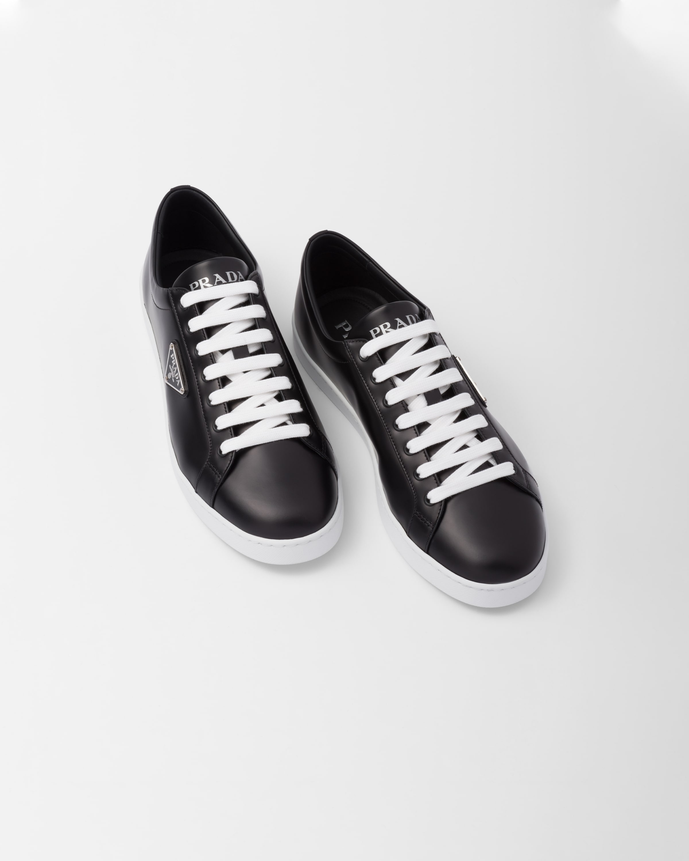 Brushed leather sneakers - 4
