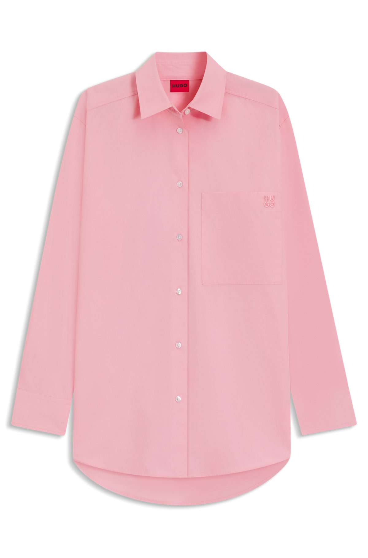 OVERSIZE-FIT BLOUSE IN COTTON CANVAS WITH EMBROIDERED LOGO - 1