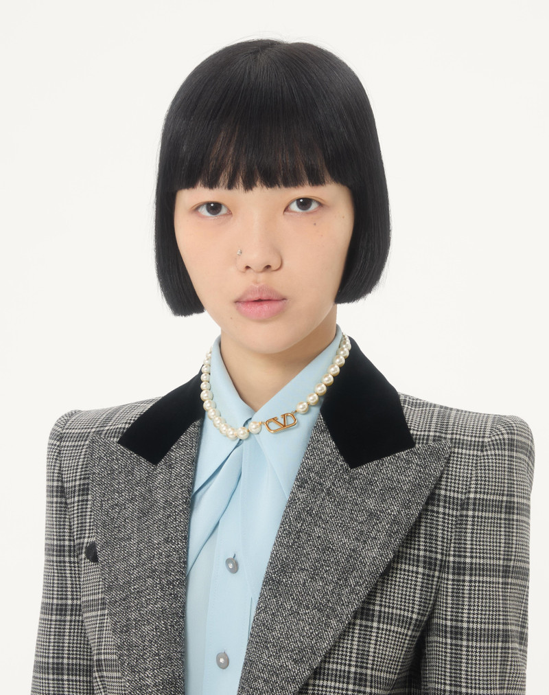 Valentino VLOGO SIGNATURE METAL NECKLACE WITH SWAROVSKI® PEARLS outlook