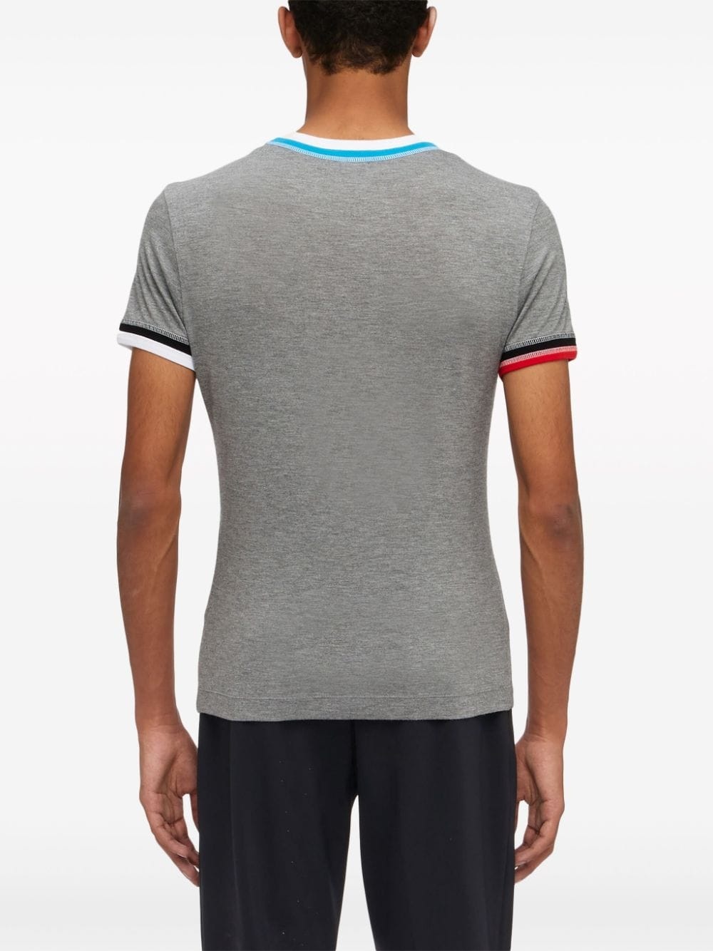 colour-block trim T-shirt - 4