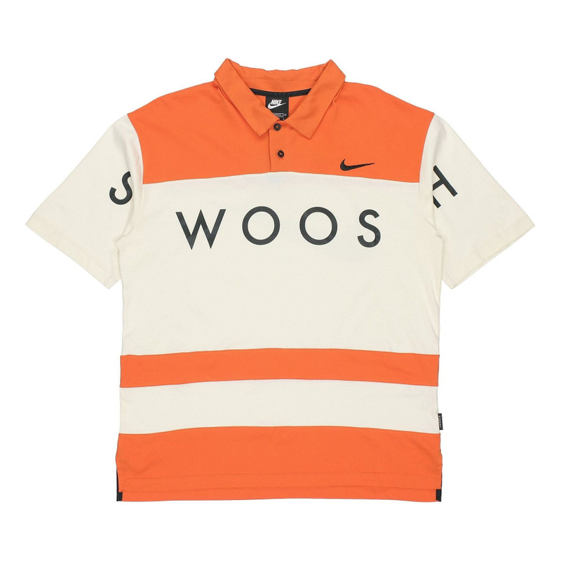 Nike Sportswear Swoosh Logo Printing Contrasting Colors Loose Polo Shirt Orange DJ5370-801 - 1