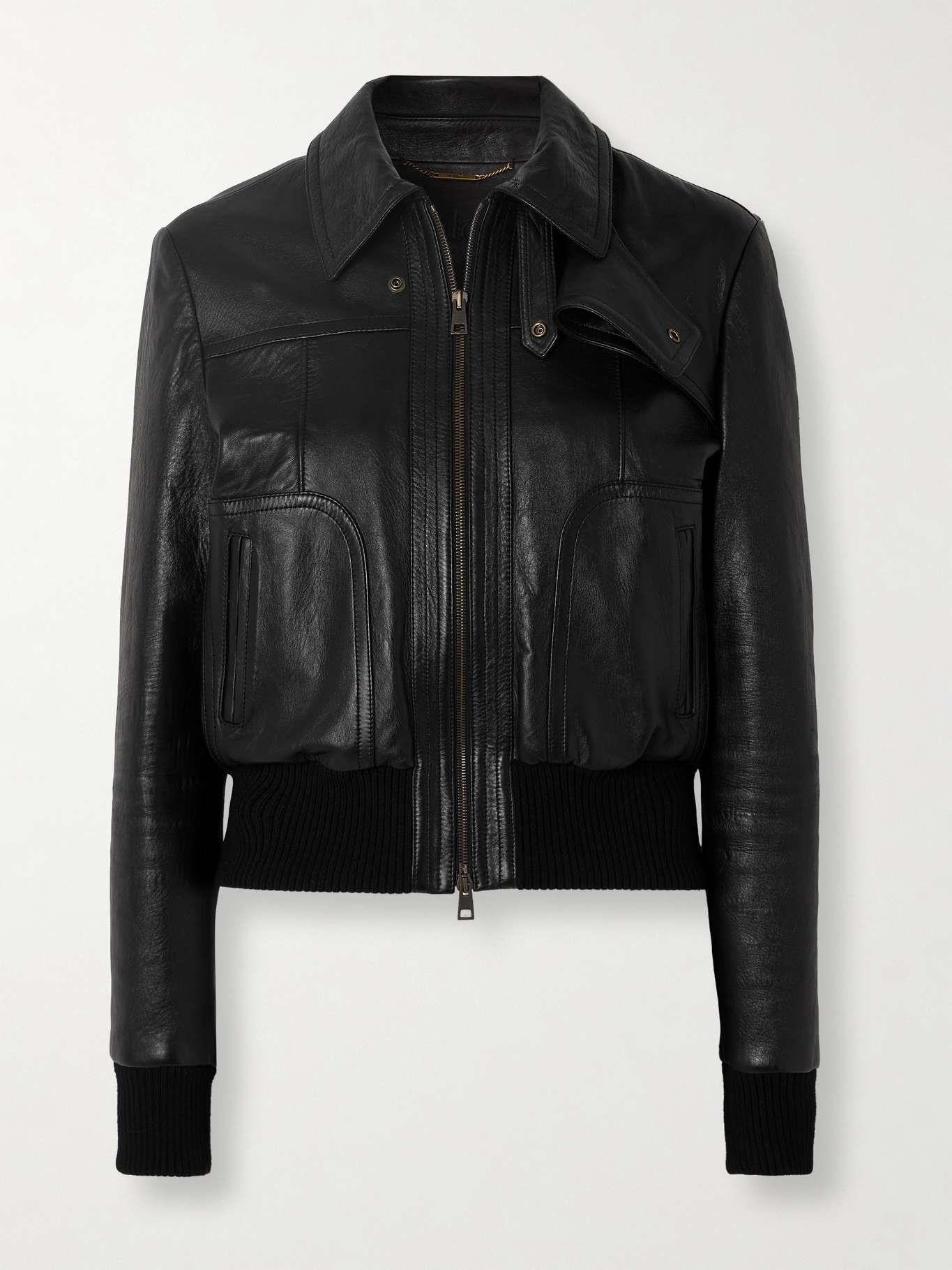 Paneled leather jacket - 1
