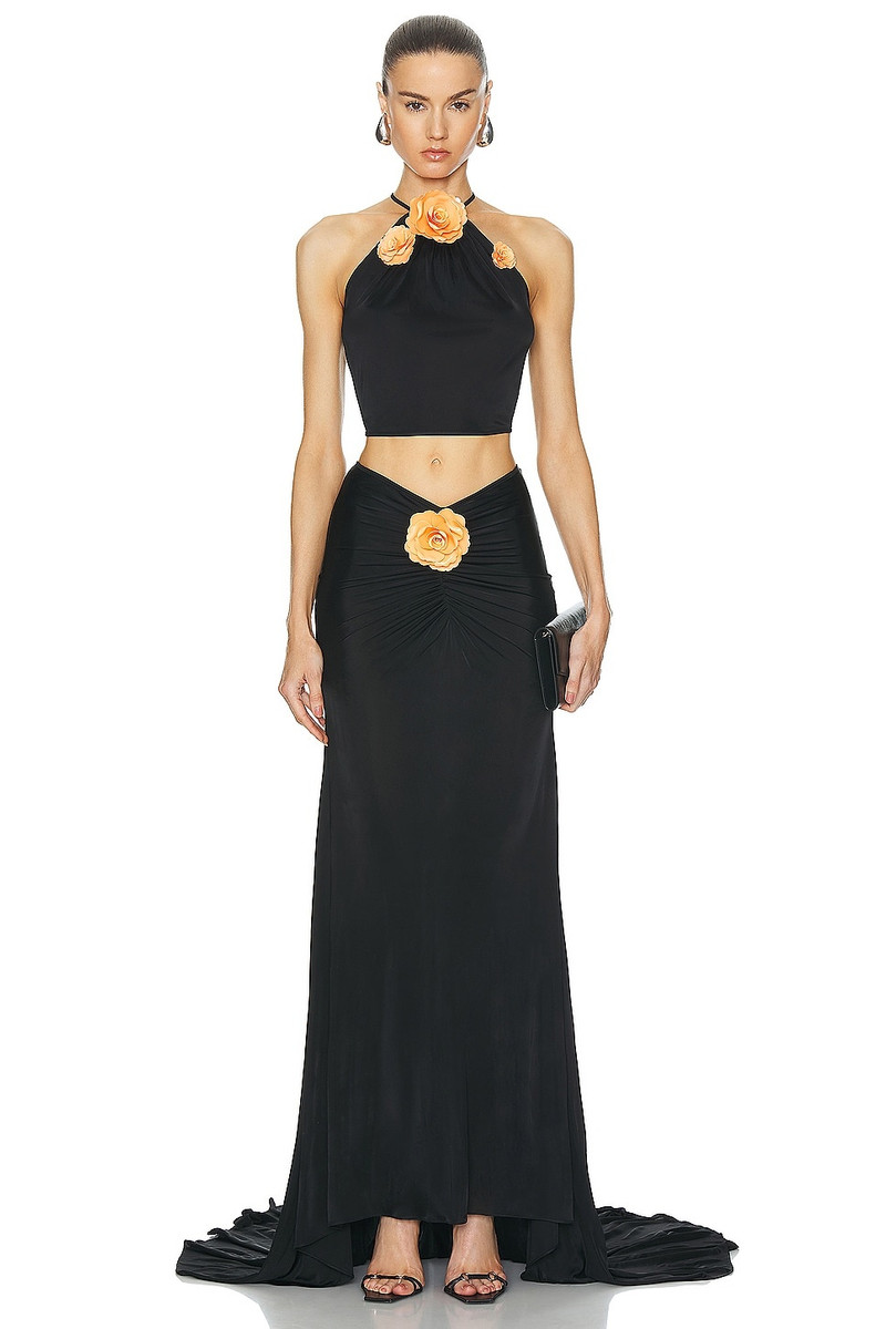 David Koma Rose Payette Waist Maxi Skirt outlook