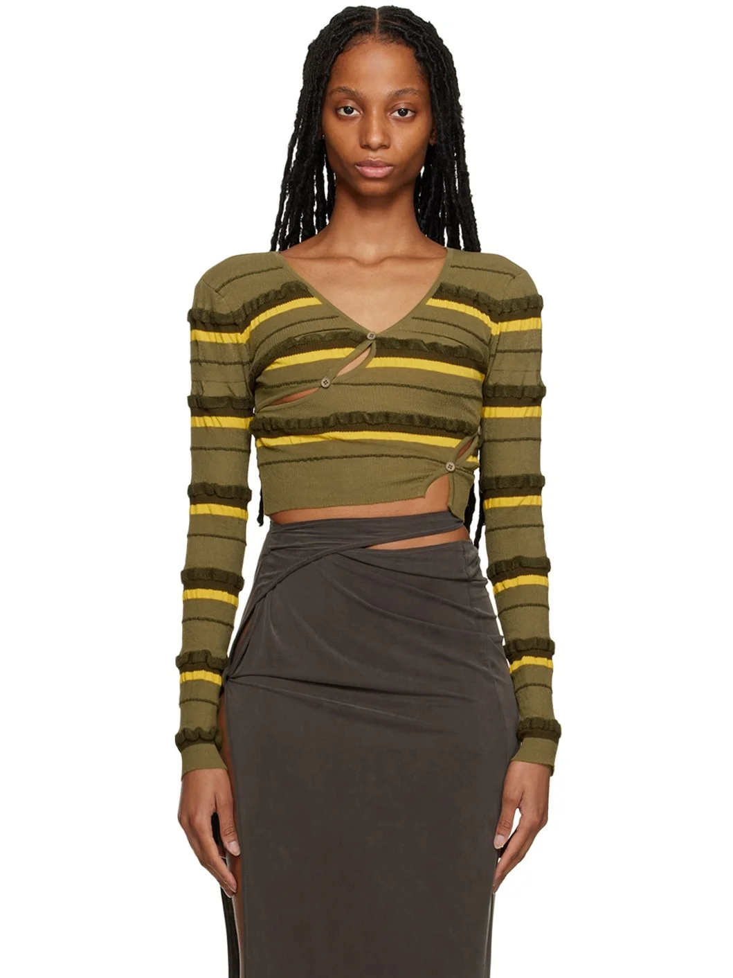 Green Le Raphia 'Le Cardigan Tordu' Cardigan - 1