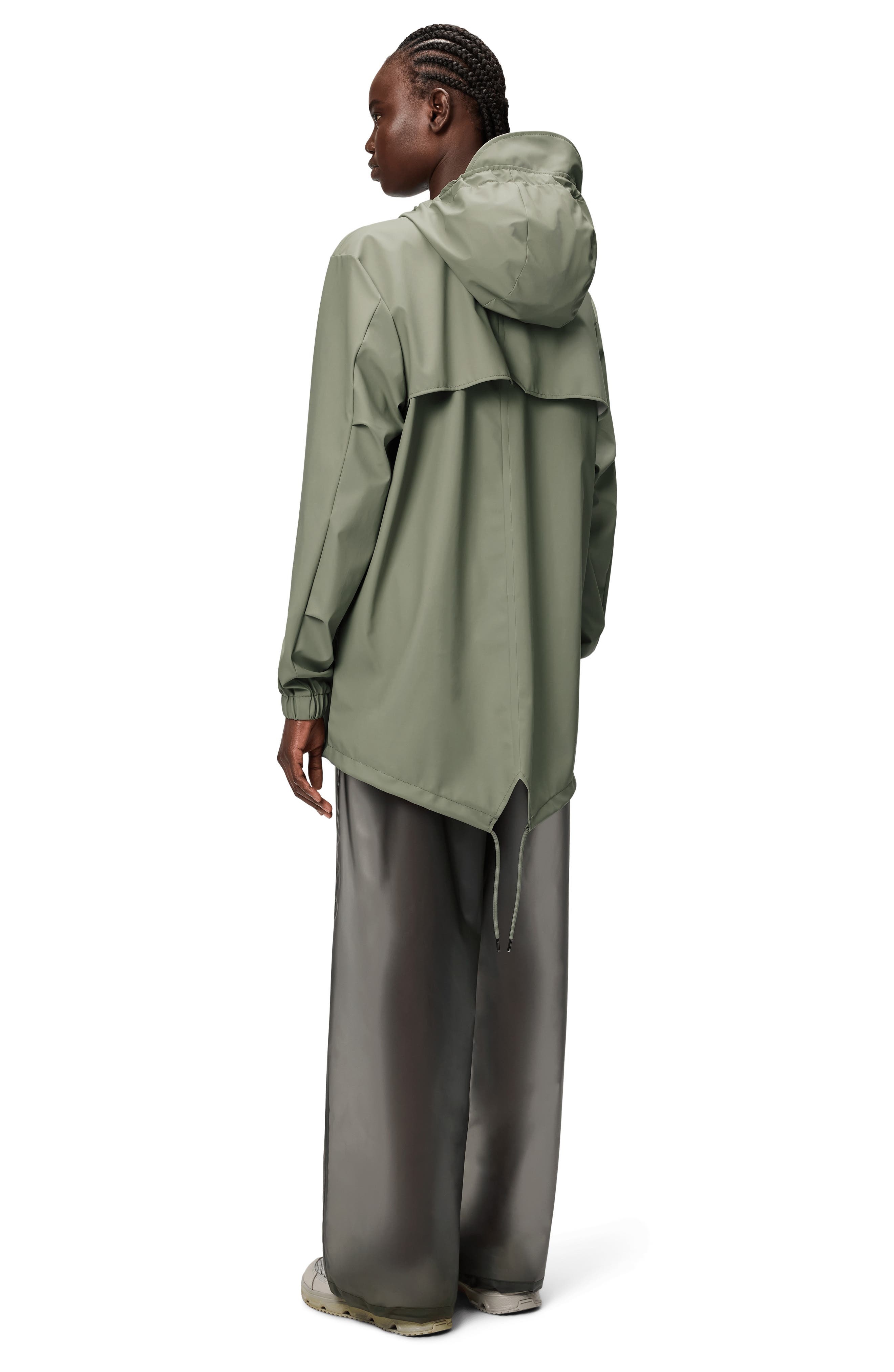 Rains Fishtail Hooded Waterproof Rain Jacket in Drift at Nordstrom - 5