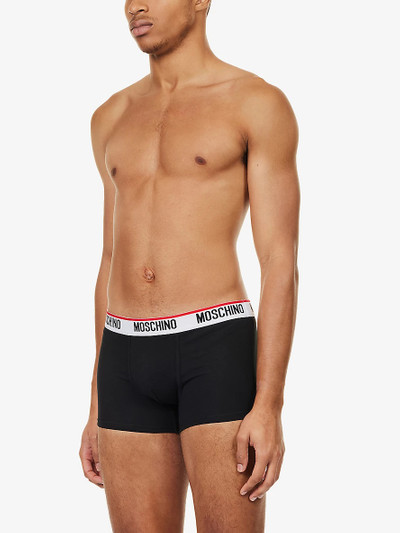 Moschino Branded-waistband pack of three stretch-cotton trunks outlook