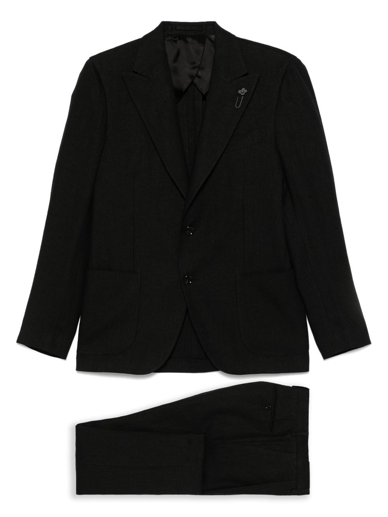 brooch-detail suit 1