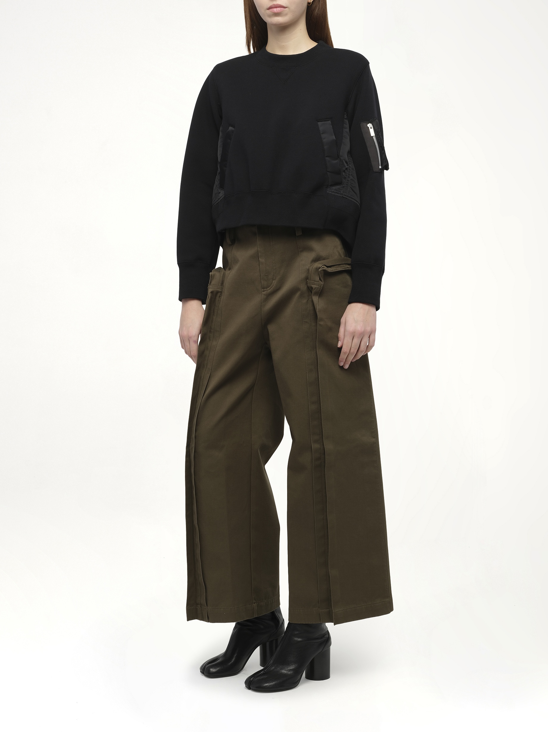 Sponge Sweat x Nylon Twill Pullover in Black/Black - 4