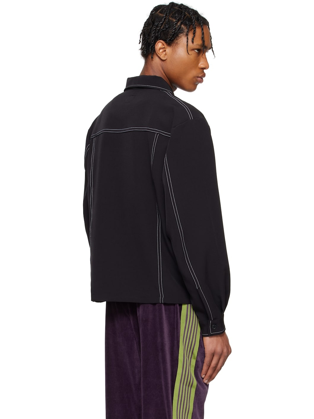 Black Stitched Sport Jacket - 3