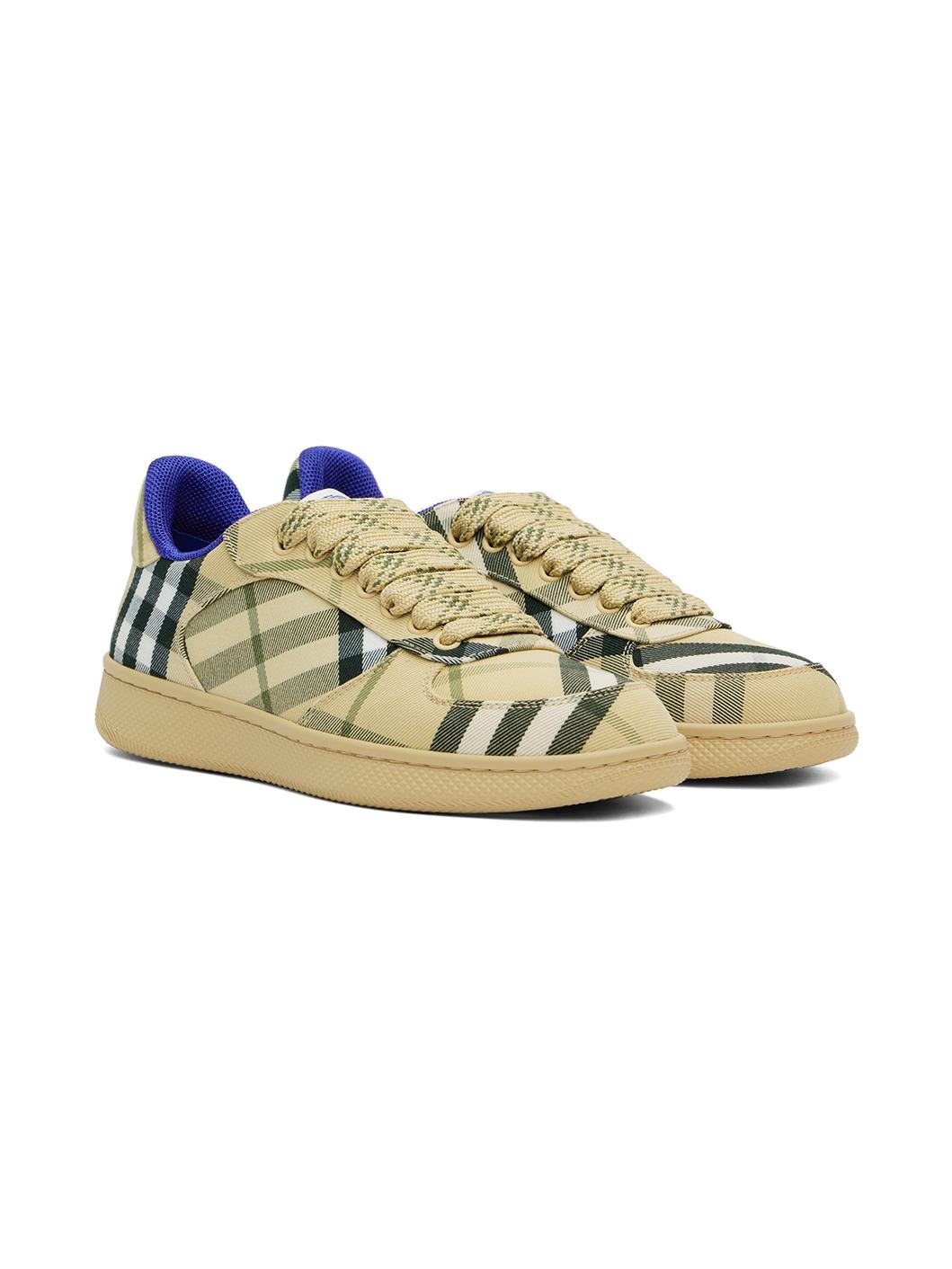 Beige Check Terrace Sneakers - 4
