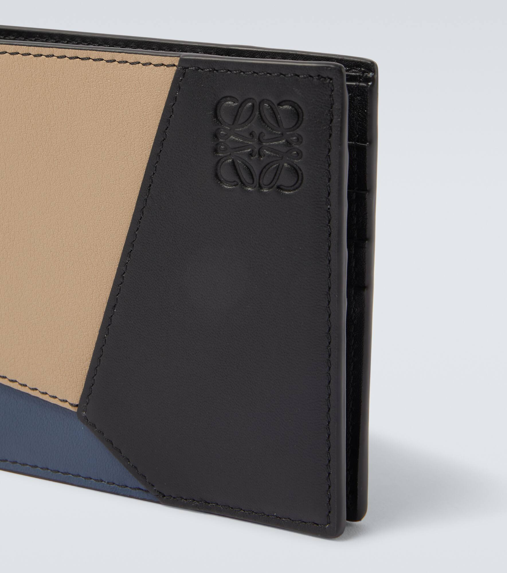 Puzzle colorblocked leather bifold wallet - 4