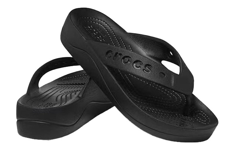 crocs (WMNS) Crocs Baya Platform Cut Out Detail Flip Flops 'Black' 208395-001 outlook