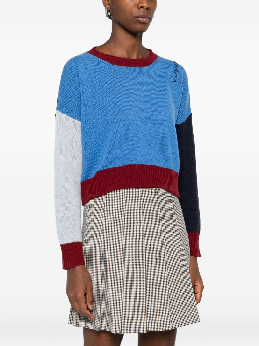 colour-block cashmere sweater - 3