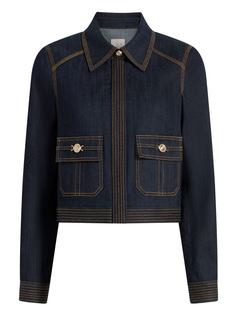 Lydie contrast-stitch denim jacket - 1