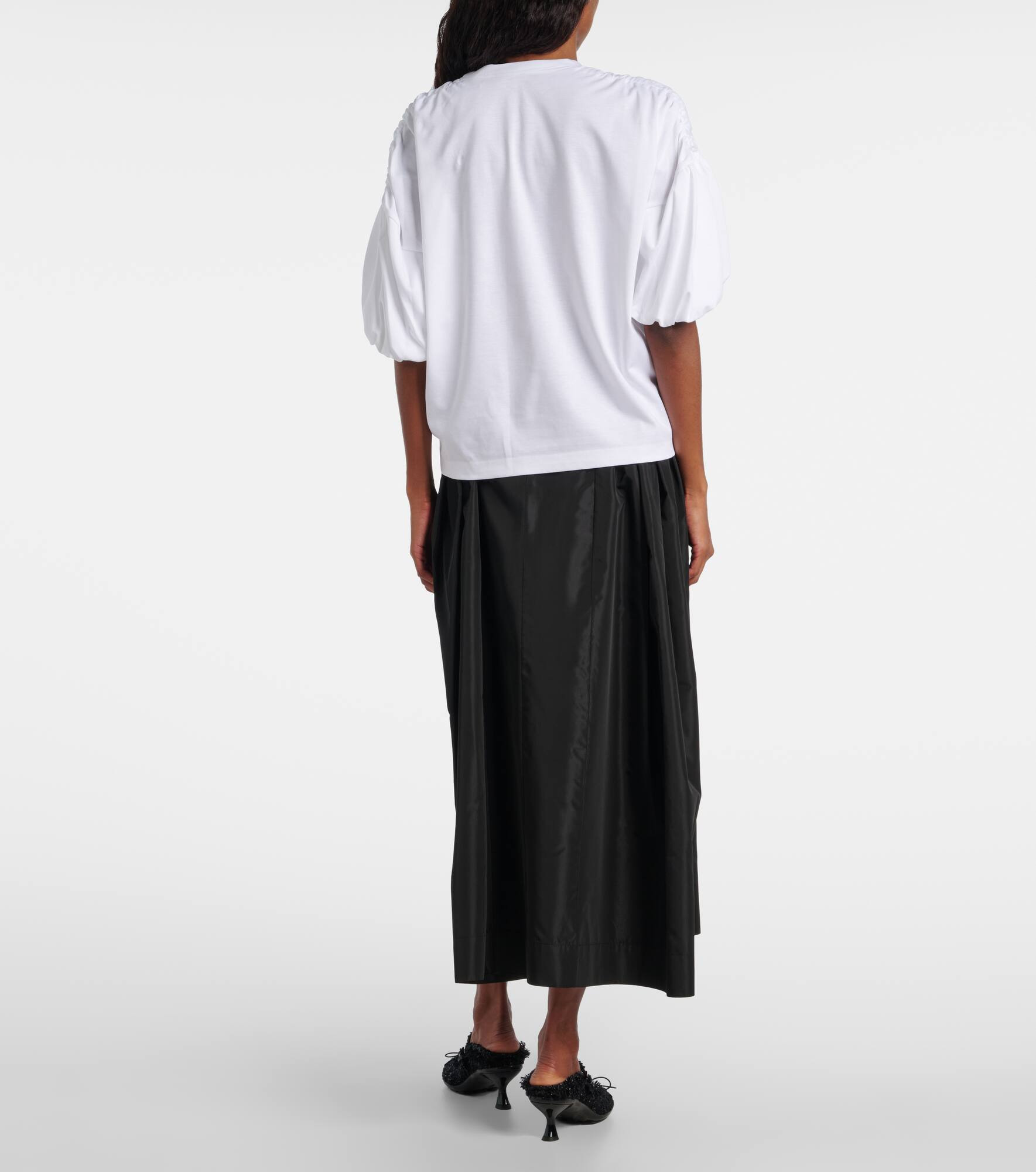 Gathered cotton jersey T-shirt - 3