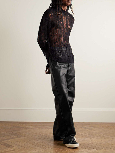 Rick Owens Geth Straight-Leg Oiled-Leather Jeans outlook