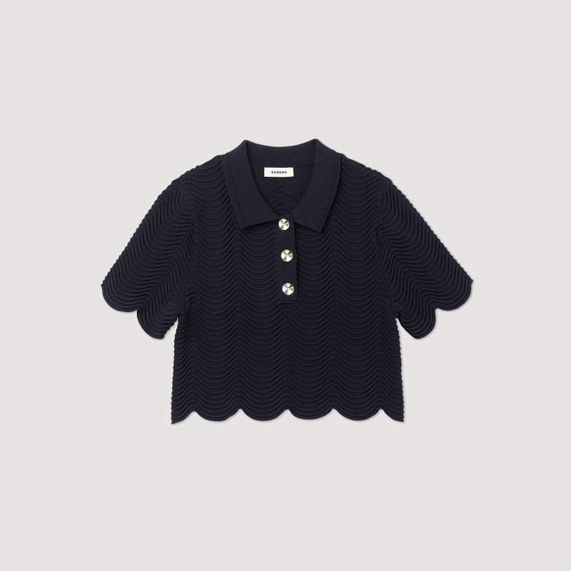 Cropped knit sweater - 1