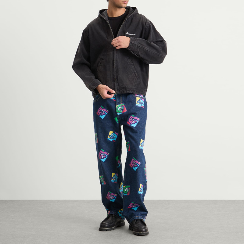 ICECREAM ICECREAM Running Dog Tile Loose Straight Jeans outlook