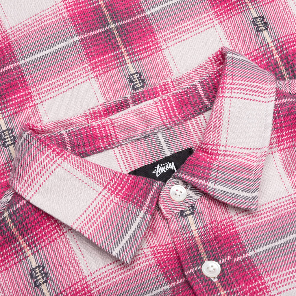 MOTIF PLAID SHIRT - PINK - 3