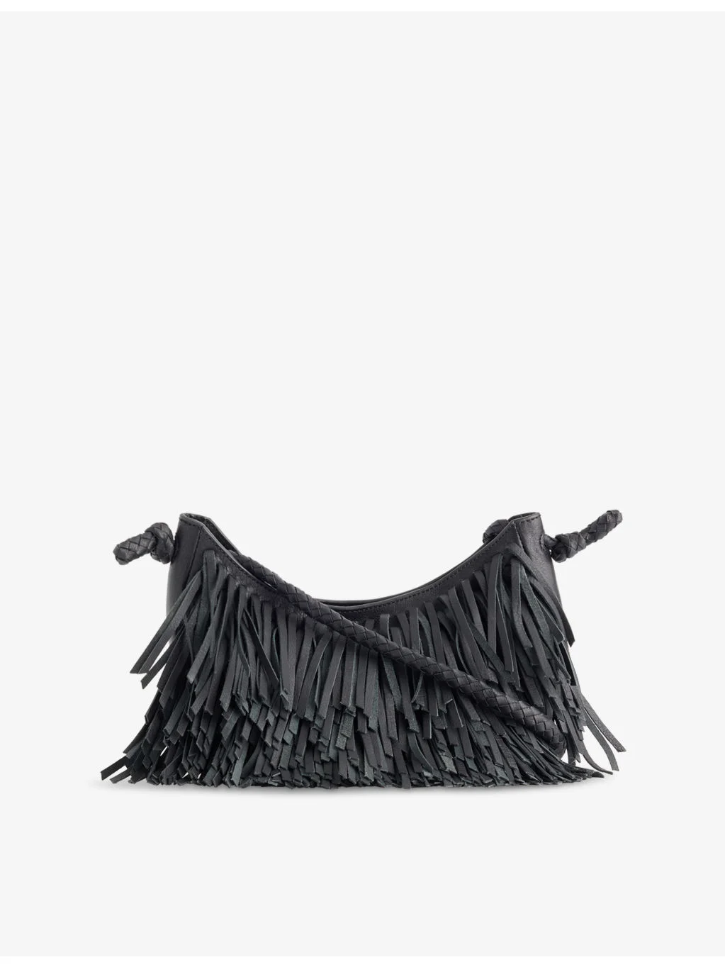 Fringe Sling Suede Shoulder Bag - 1