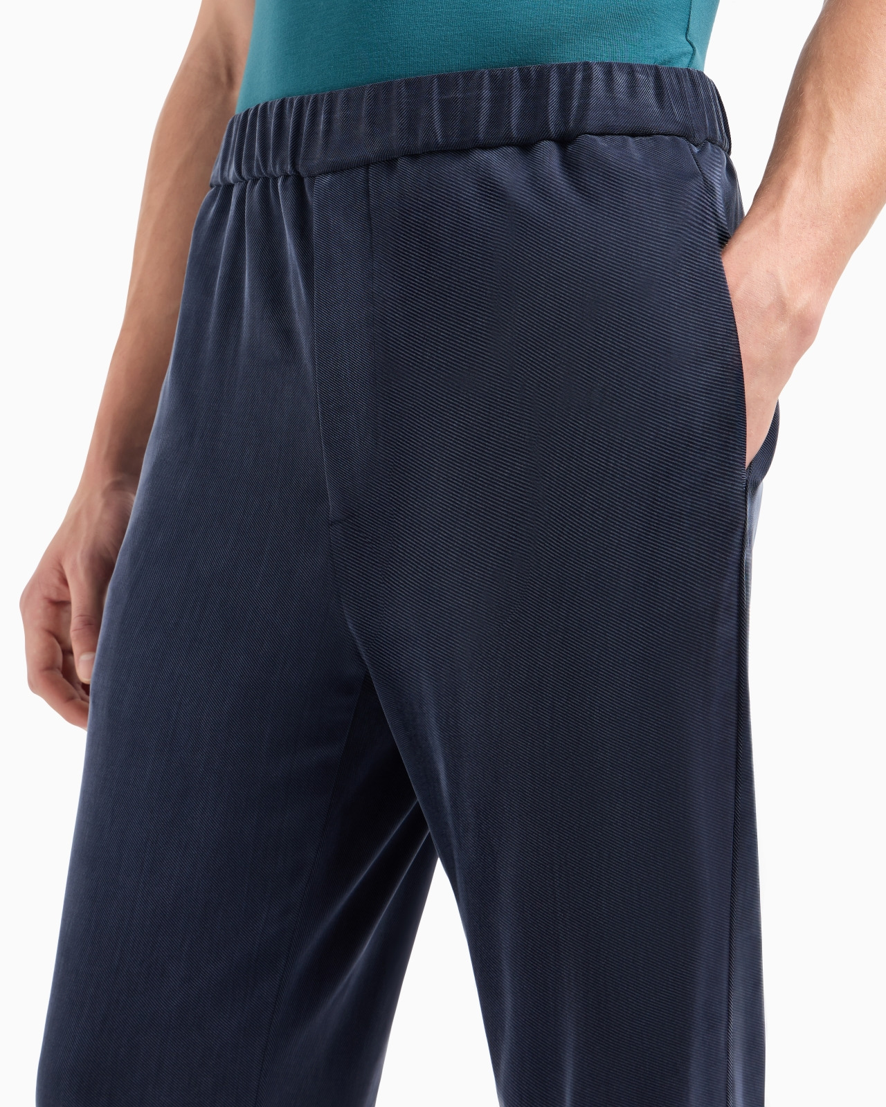Technical waffle flat-front trousers - 5