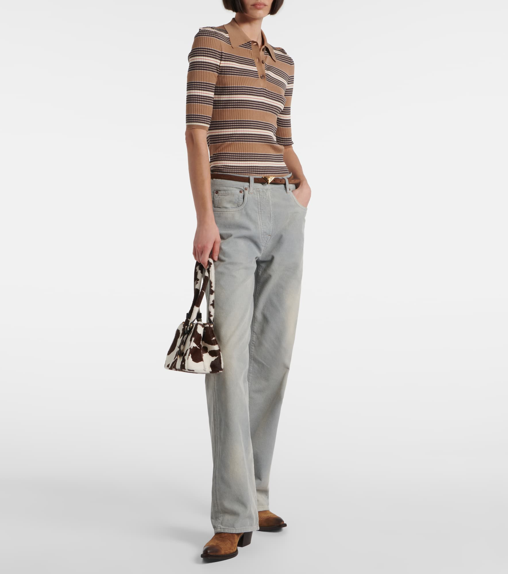 Cotton-blend polo sweater - 2