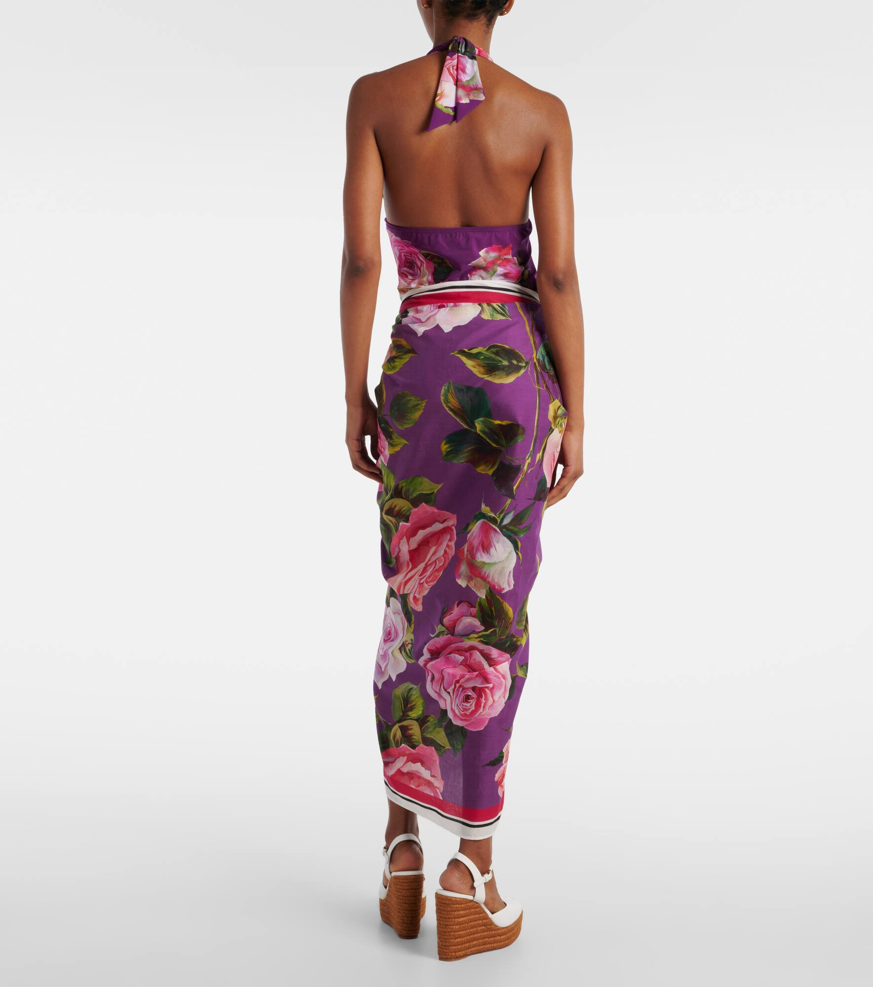 Floral cotton beach cover-up - 3