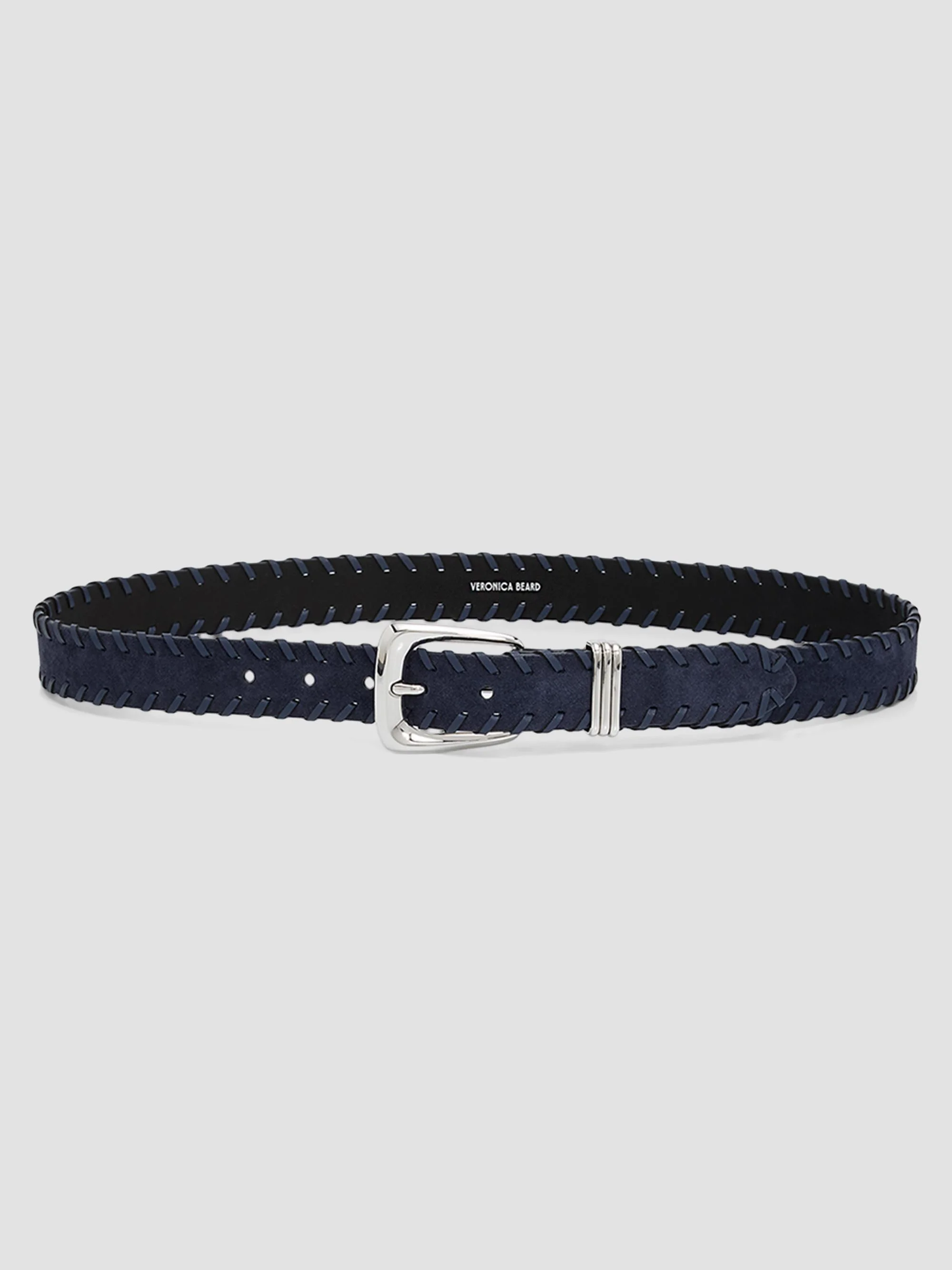 Women's Arch Suede Whipstitch Belt - Navy - 1