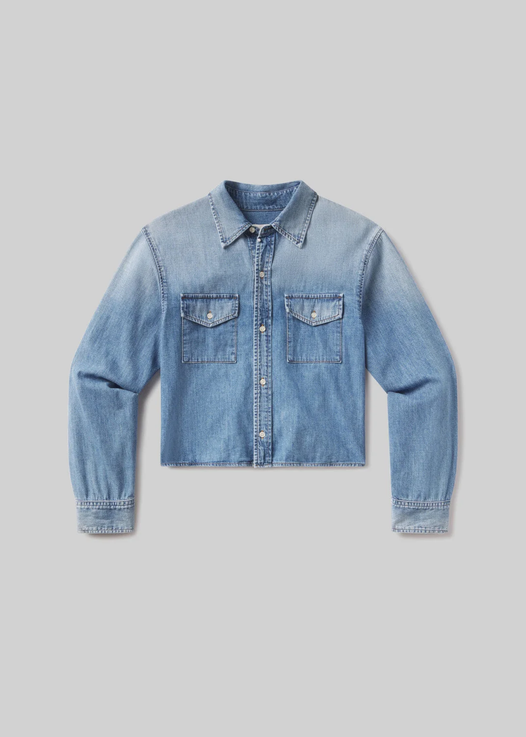 Baby Shay Cropped Shirt
In Carolina Blue - 1