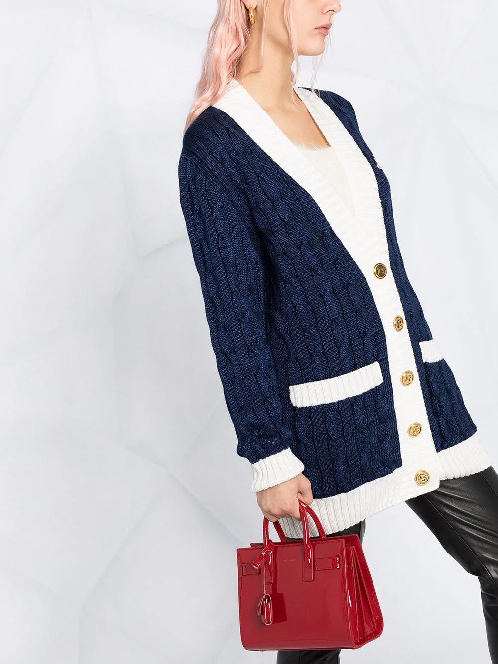 cable knit cardigan - 5