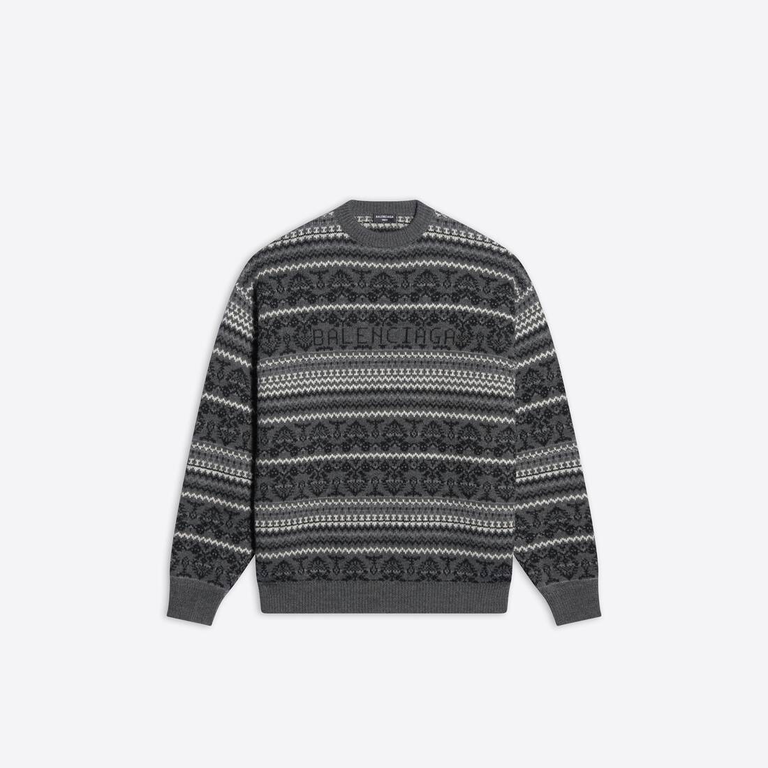 Men's Fairisle Crewneck in Grey - 1