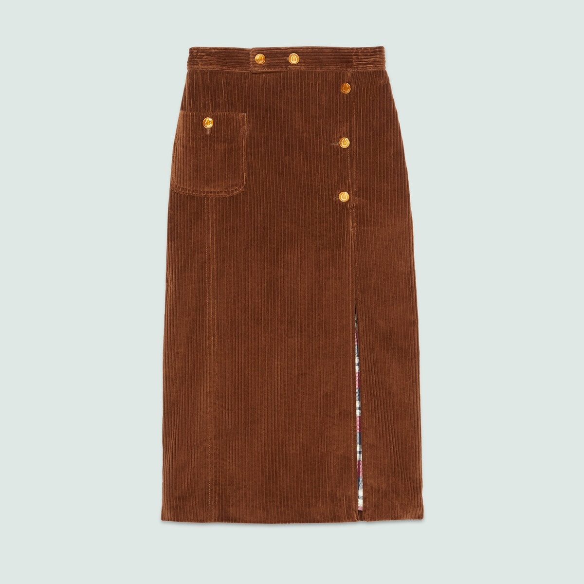 Corduroy skirt with buttons - 1