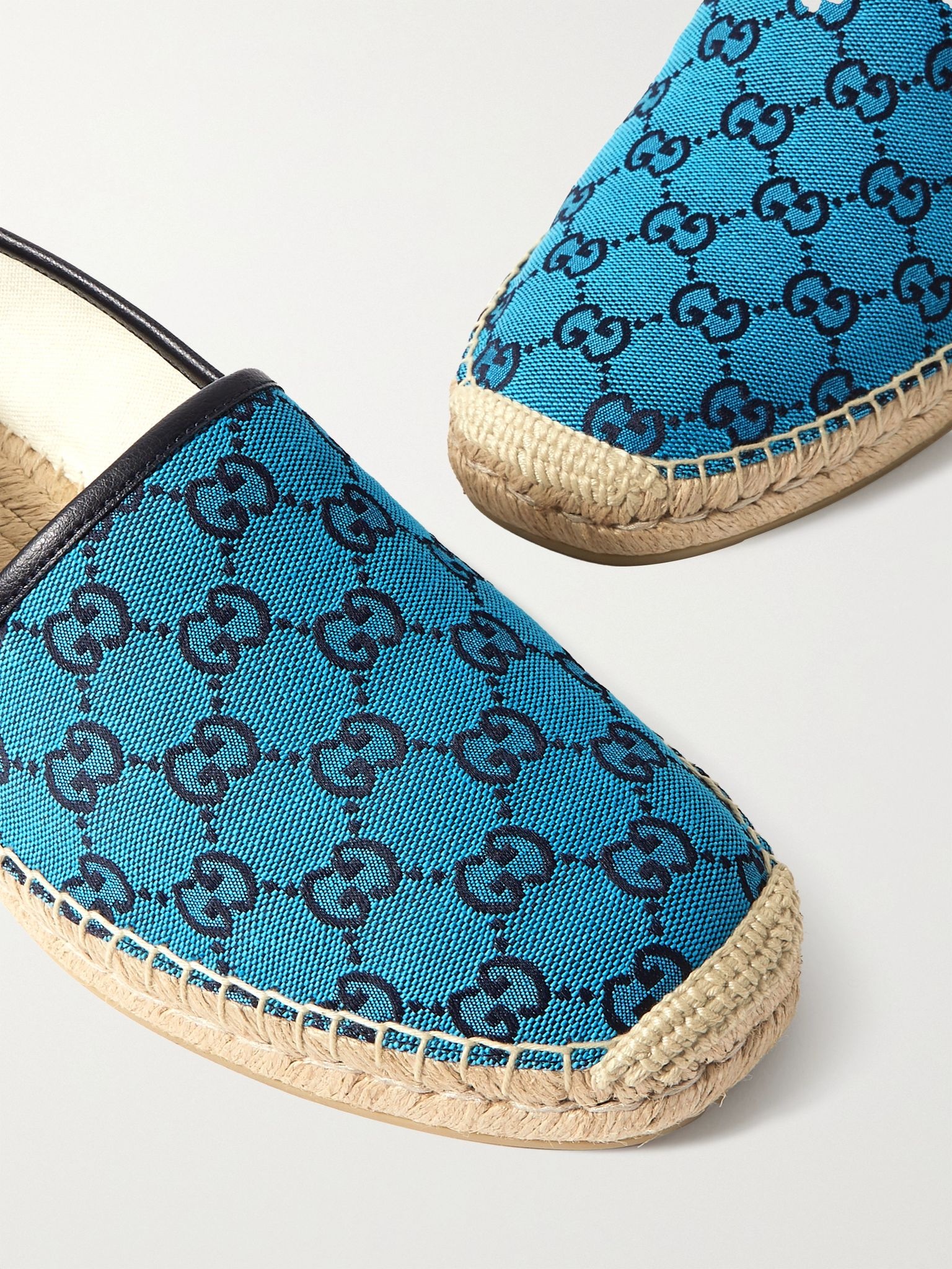 Alejandro Leather-Trimmed Logo-Jacquard Canvas Espadrilles - 6