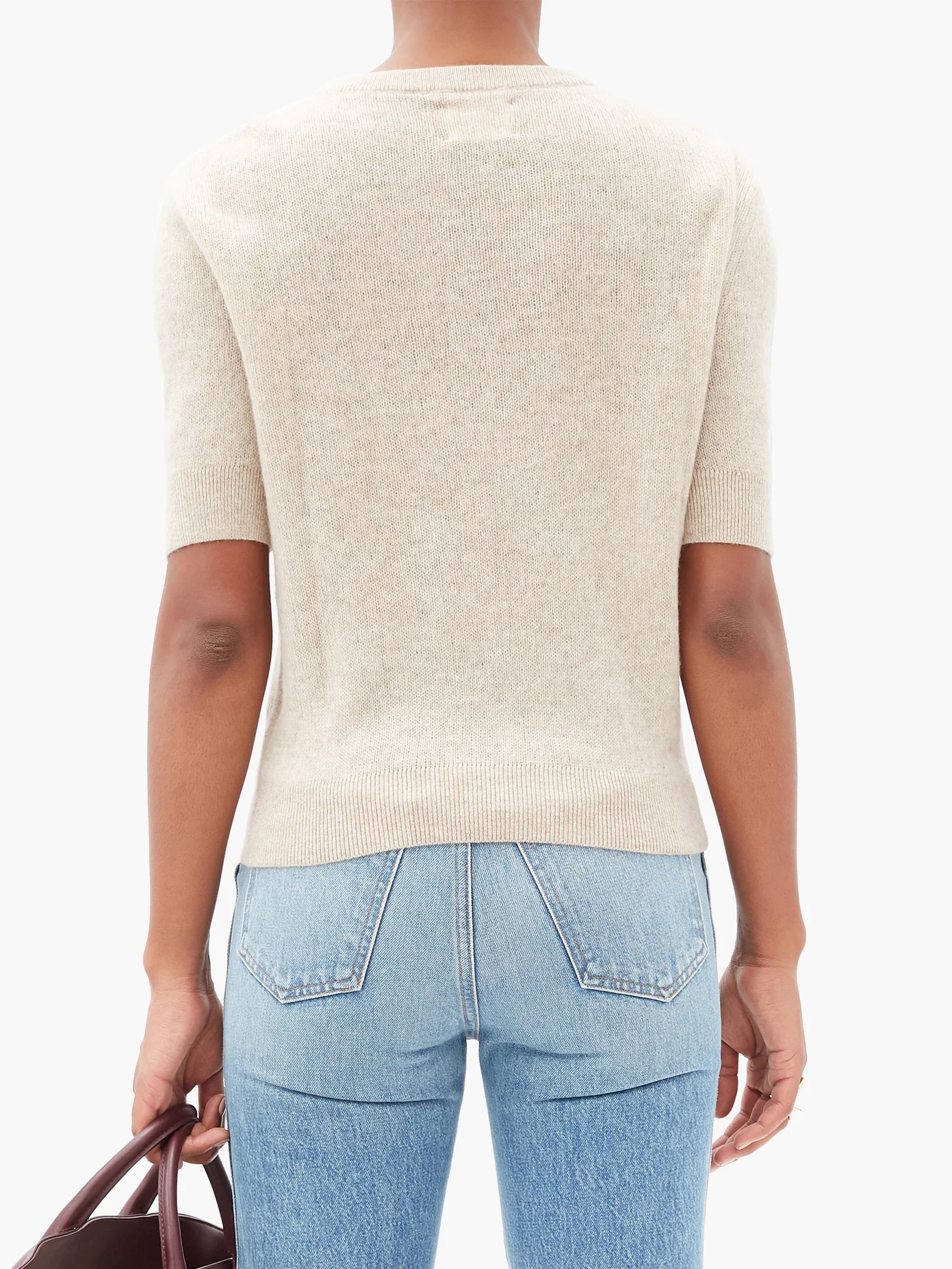 Dianna short-sleeved cashmere-blend sweater - 5