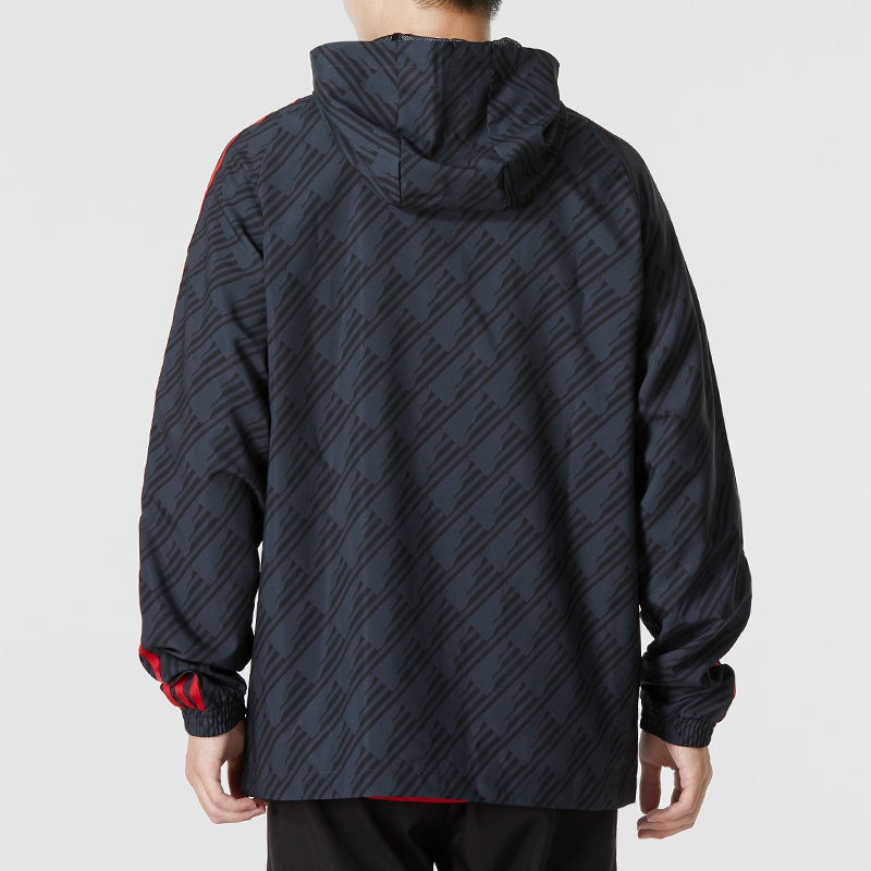 adidas Manchester United 3-Stripe DNA Windbreaker Jackets 'Black' HE6650 - 3