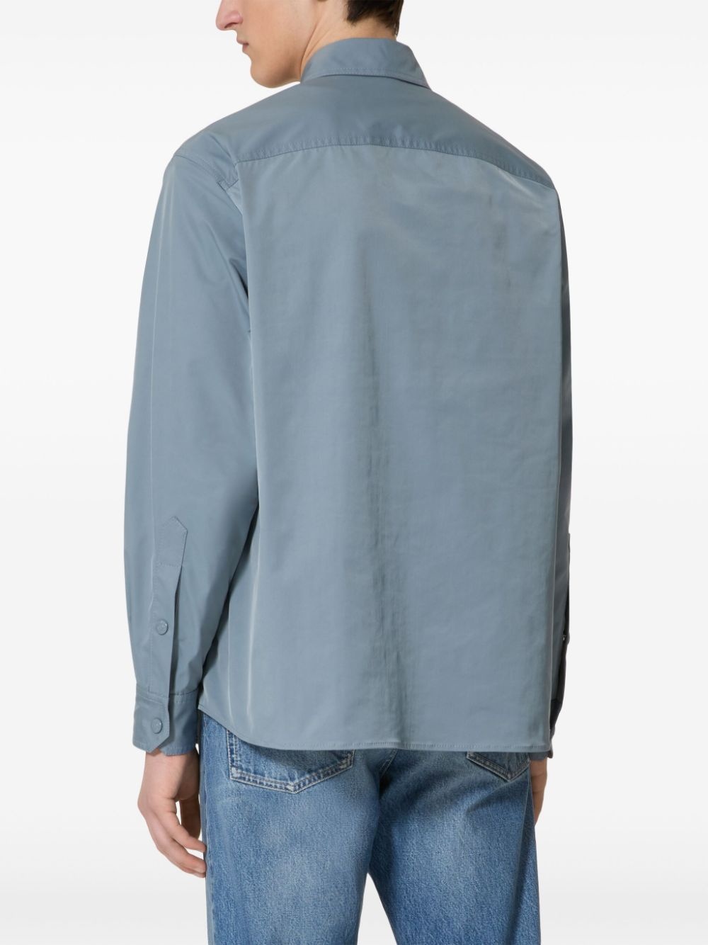 V Detail shirt jacket - 4