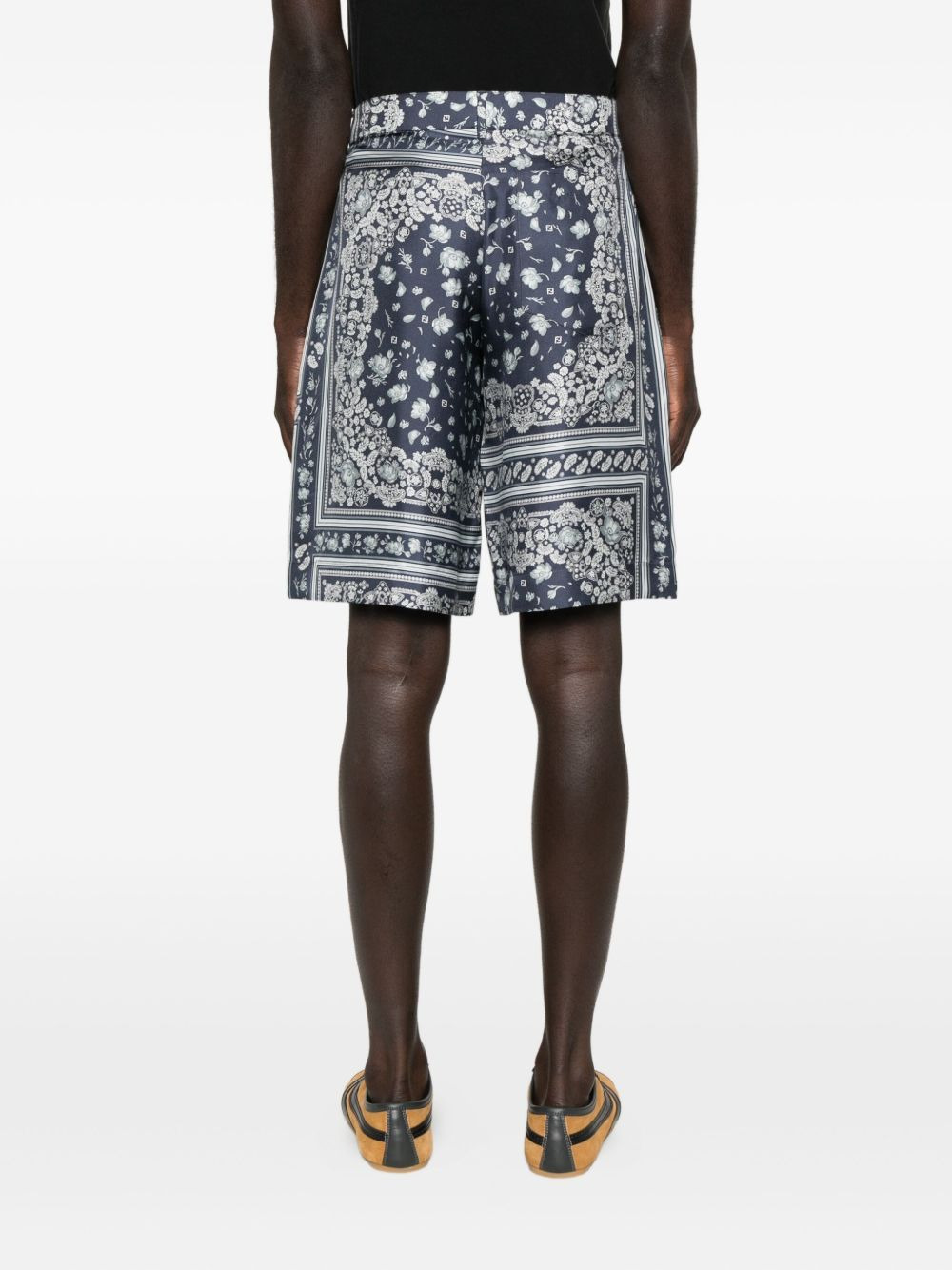 bandana-print silk shorts - 4
