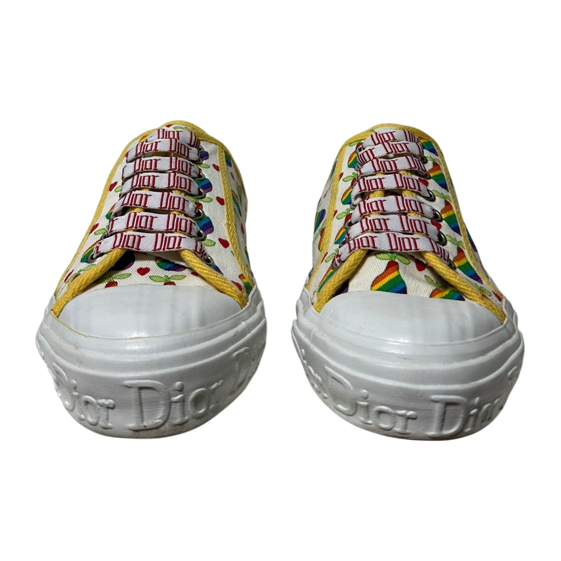 CHRISTIAN DIOR Spring Summer 2002 Pear Print Canvas Mule Sneakers - 2