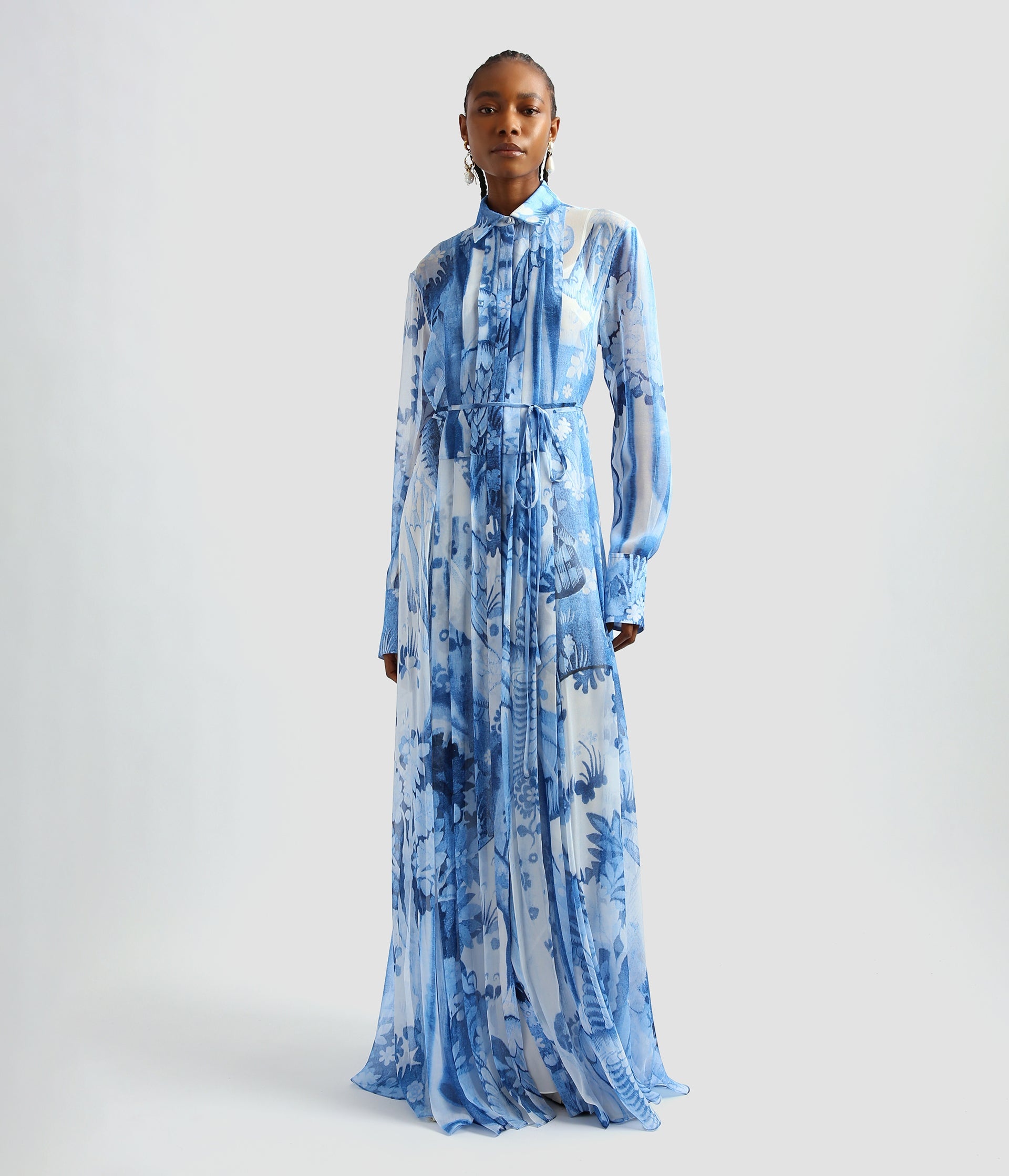 PLEATED DETAIL GOWN - 4