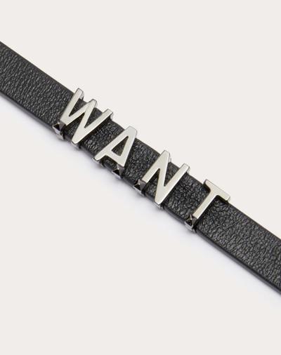 Valentino Valentino Garavani Lovers Language calfskin bracelet outlook