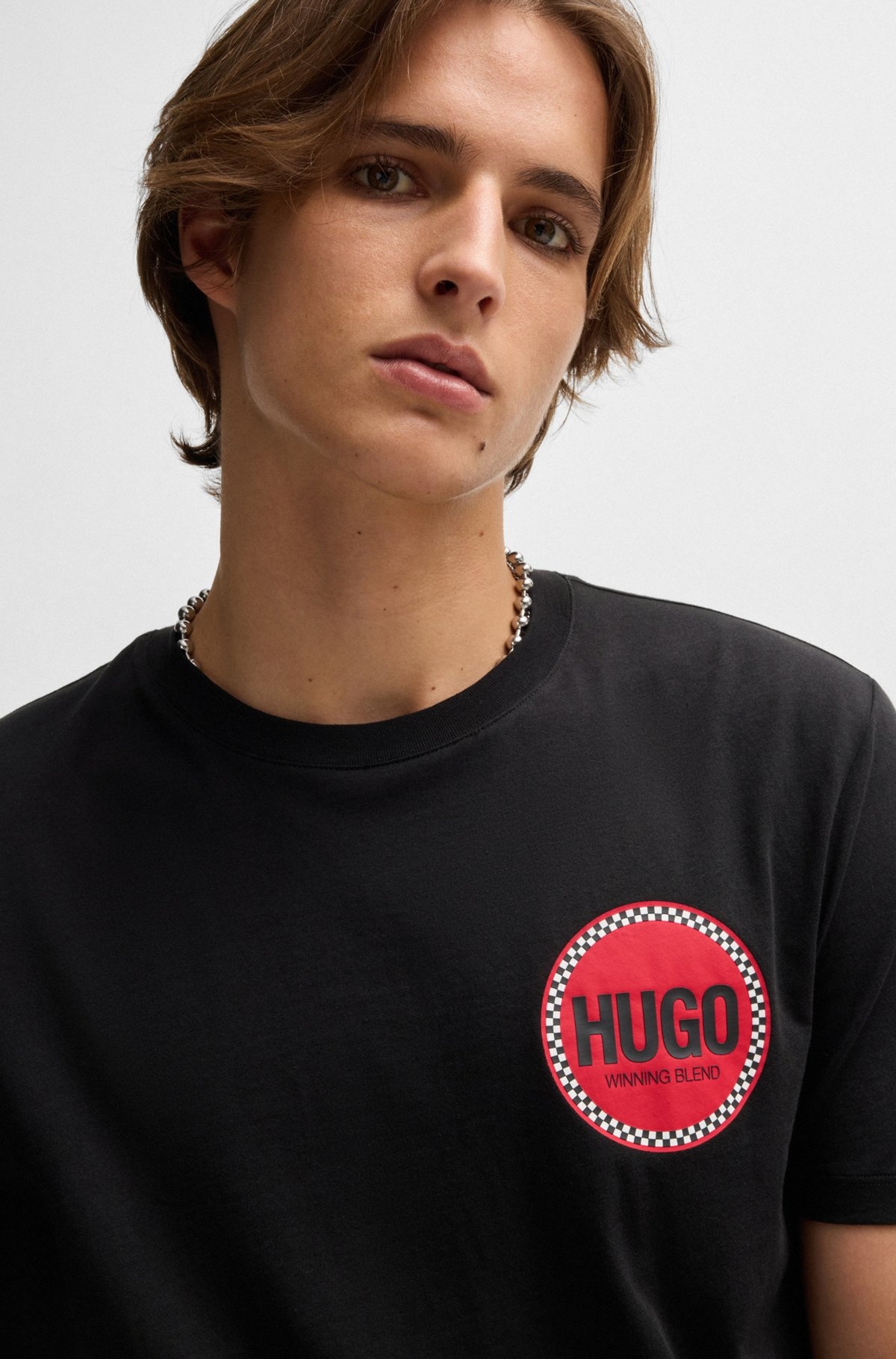 COTTON-JERSEY T-SHIRT WITH RACING LOGO PRINT - 3