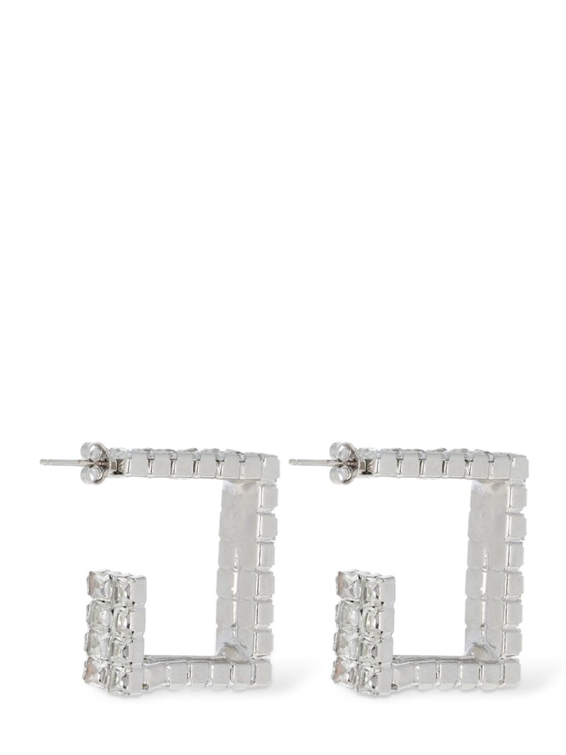 Vetro crystal squared hoop earrings - 4